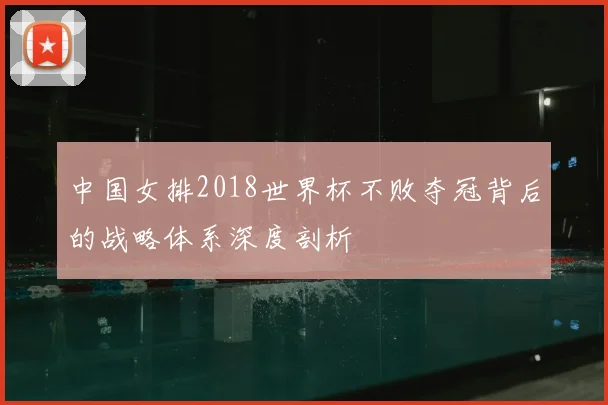 中国女排2018世界杯不败夺冠背后的战略体系深度剖析